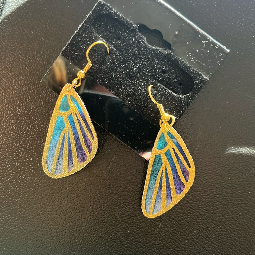 Butterfly Wing Earrings Blue/purple